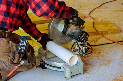 Cutting of PVC pipes and fittings