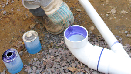 Installation of PVC pipes and fittings