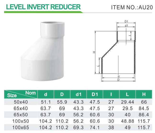PVC LEVEL INVERT REDUCER